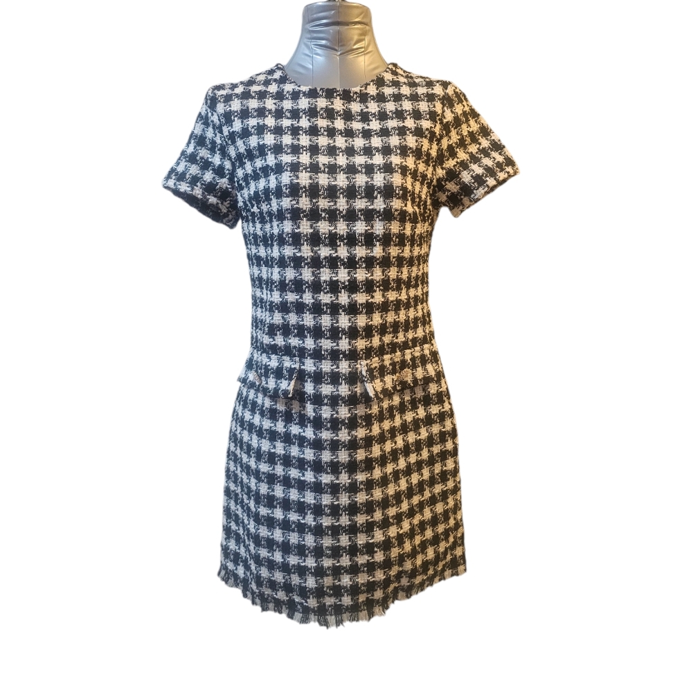 BeBop Black and White Houndstooth Mini Dress